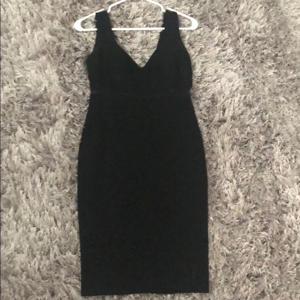 Black Mesh Insert Sleeveless Dress